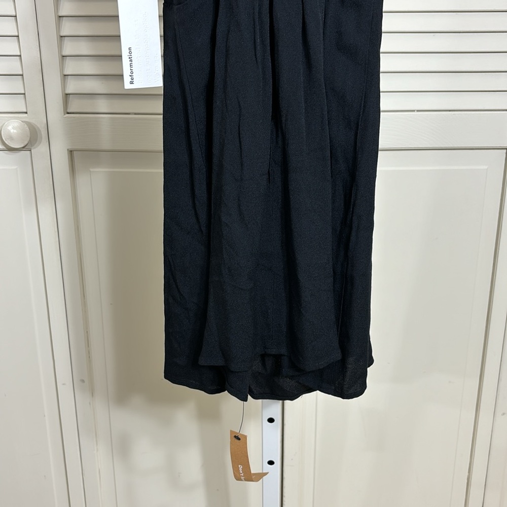 NWT Reformation Baltimore Dress Diamond Details Black Size 0 - Picture 13 of 16